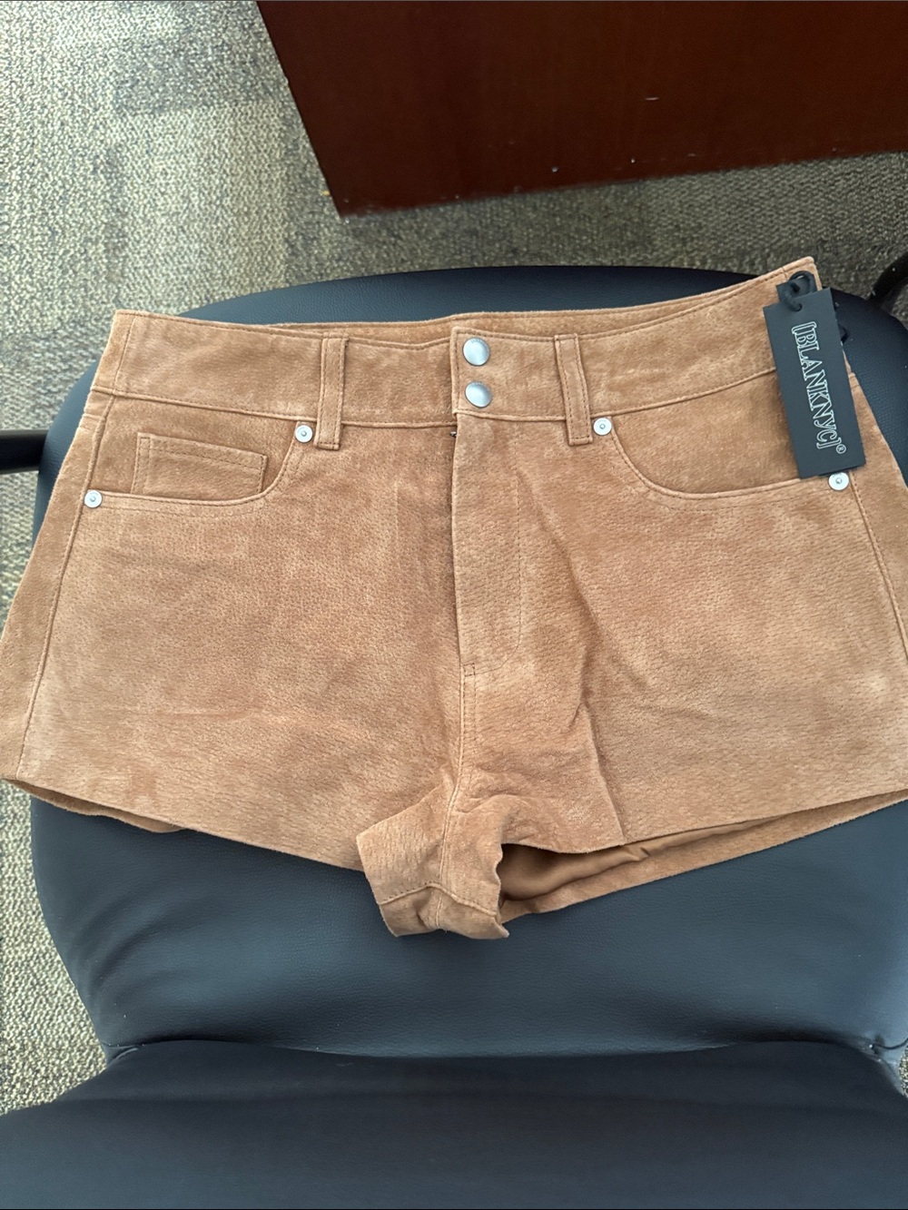Suede Blank NYC Tan High Waist Women's Shorts
